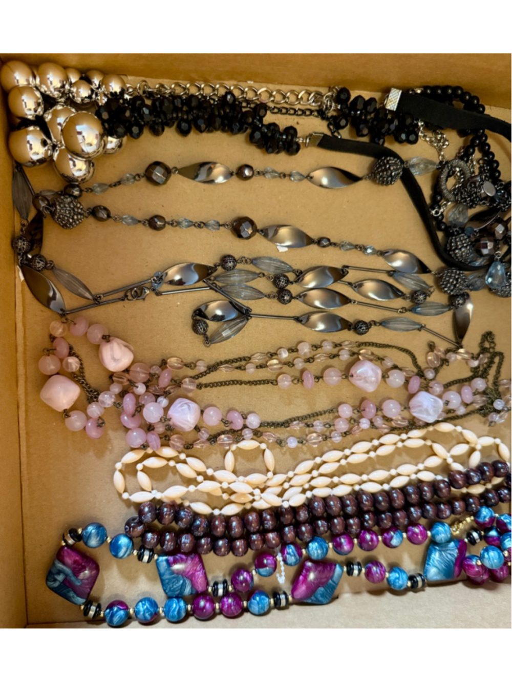 6 pc lot Women's Multi-color Statement Necklaces boho beaded